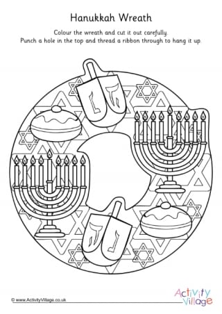 Hanukkah Colouring Page