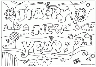 new years coloring pages for kids 2022