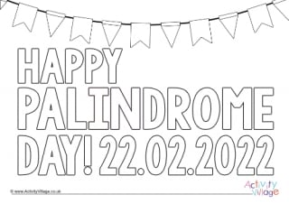 Happy Palindrome Day Colouring Page
