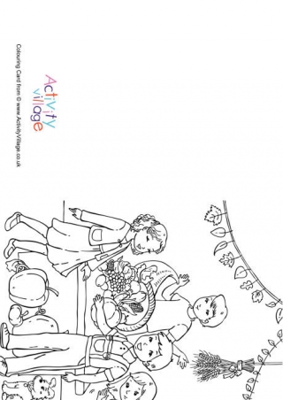 Harvest Festival Colouring Card