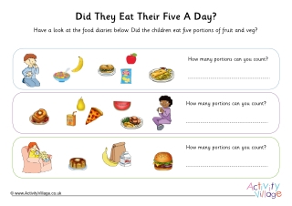 food and drink worksheets