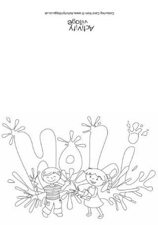 Holi Colouring Card