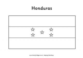 Honduras Flag Colouring Page