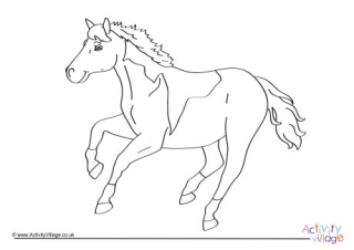 horse riding colouring page 2