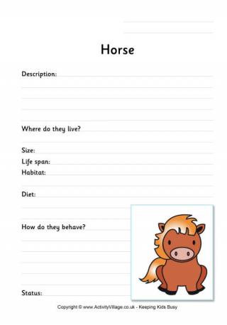 Horse Worksheets