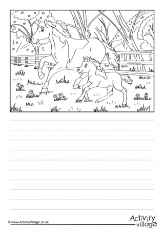 Horses Scene Story Paper