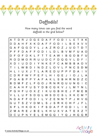 How Many Daffodils word search