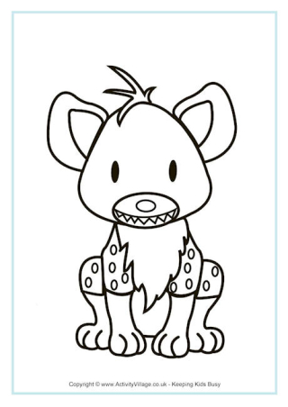 Hyena Colouring Page