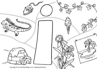 I Spy Alphabet Colouring Page I