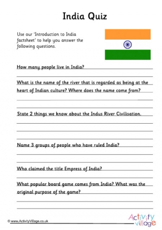 india resources and worksheets