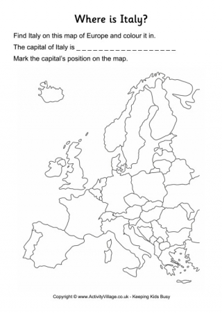 Italy Location Worksheet