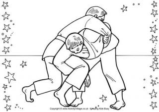 Judo Colouring Page 2