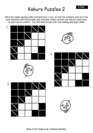Kakuro Puzzle 1 - 5 Grid