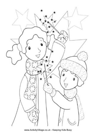 Bonfire Night Colouring Pages