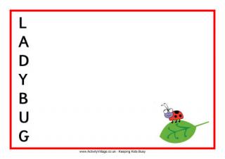 Ladybug Acrostic Poem Printable