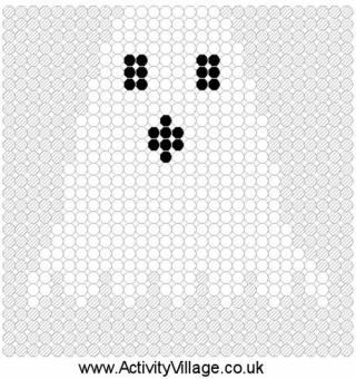 Spooky Ghost Halloween Perler Fuse Bead Template