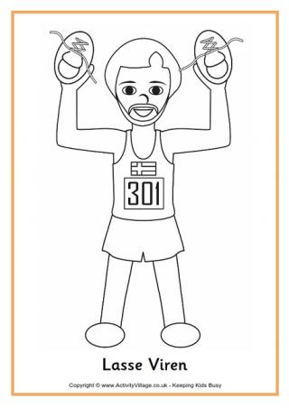 Lasse Viren Colouring Page