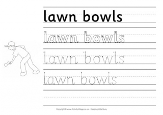 Lawn Bowls Handwriting Worksheet