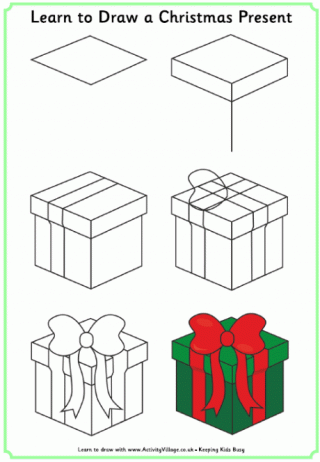 How to Draw a Christmas Present - Really Easy Drawing Tutorial