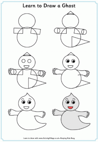 easy drawings step by step halloween small