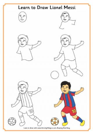 football player drawing easy