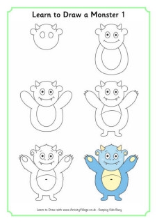 How to Draw Monsters for Kids: A Simple Step-by-Step Learn to Draw