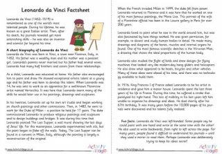 Leonardo da Vinci Factsheet