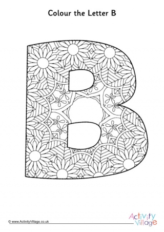 Illuminated Letter B Colouring Page