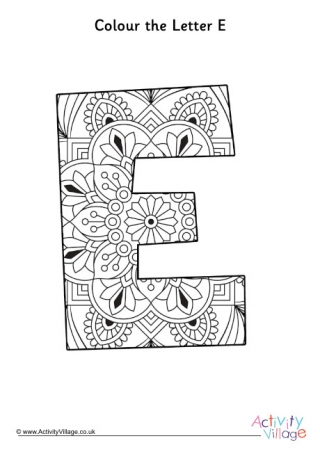 e is for coloring pages
