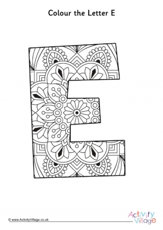 letter e coloring page