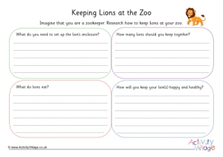 Tiger and Lion Venn Diagram Worksheet