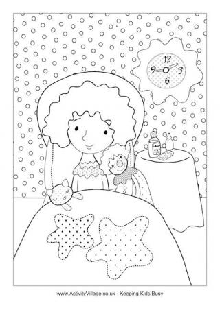 little girl needs first aid colouring page