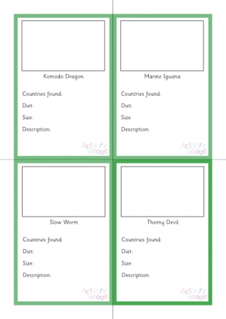 Lizard Fact Cards