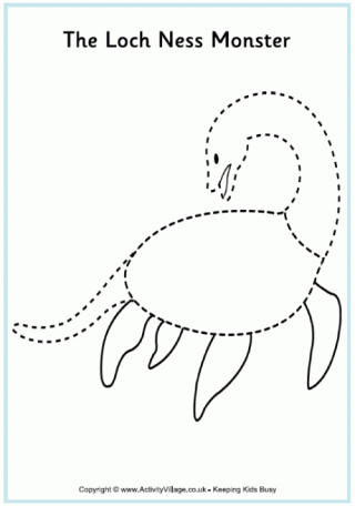 Loch Ness Monster Tracing Page