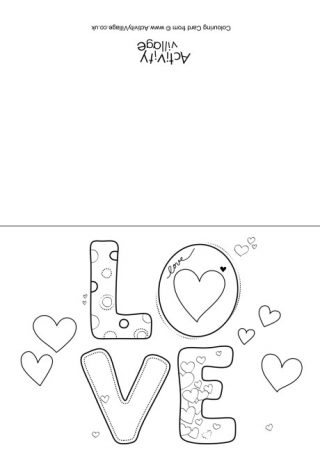 Love Word Colouring Card
