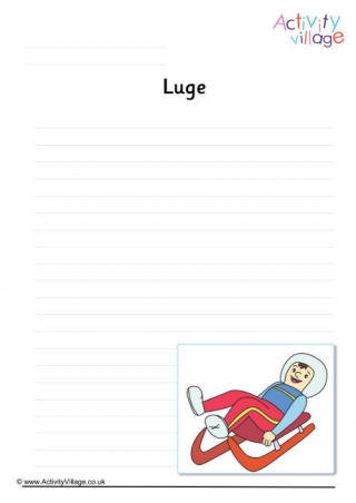 Luge Writing Page