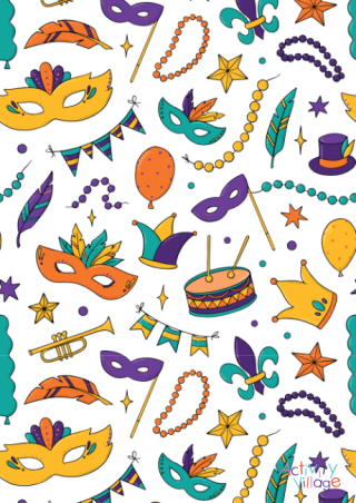 Mardi Gras Scrapbook Paper