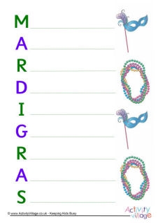 Mardi Gras Worksheets
