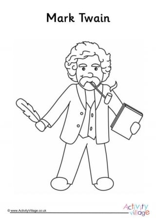 Mark Twain Colouring Page