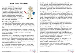 Mark Twain Factsheet