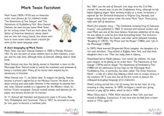 A Short Biography Of Mark Twain For Kids