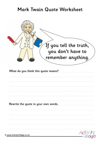 Mark Twain Quote Worksheet 1