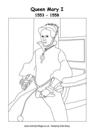 Download Mary I Colouring Page 2