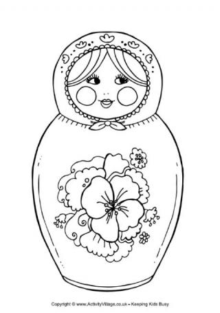 Matryoshka Doll Colouring Page 3