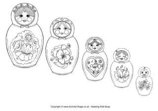 Matryoshka Doll Colouring Page