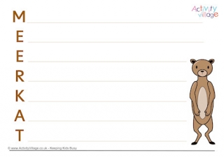 Meerkat Acrostic Poem Printable