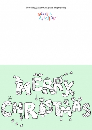 Merry Christmas Colour Pop Colouring Card