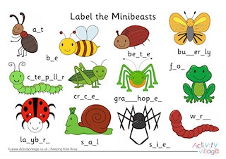 Fun Minibeast Colouring Pages, Crafts and Printables for Kids