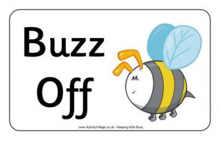 Minibeast Door Sign - Buzz Off