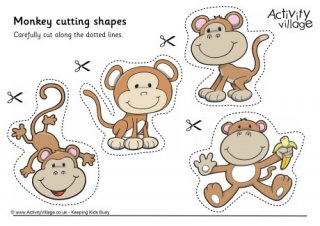 Monkey Cutting Shapes